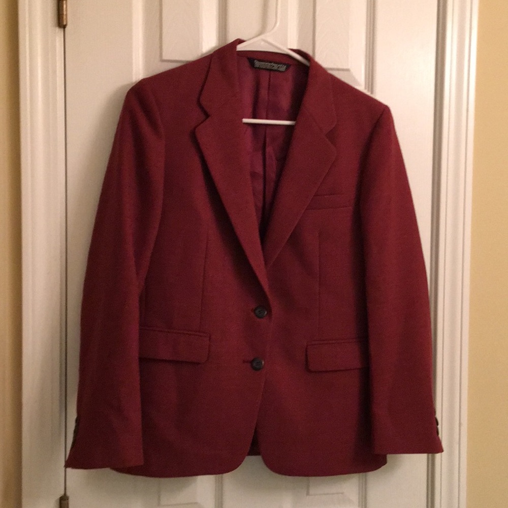 Brick Red Hand-Tailored Blazer Jacket